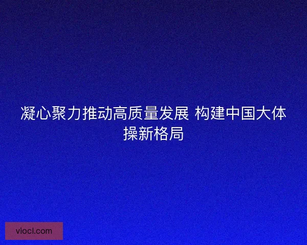 凝心聚力推动高质量发展 构建中国大体操新格局